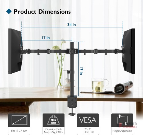 BONTEC Dual Monitor Stand - Maximize Efficiency and Desk Space BULK - thumbnail image - Premier B2B Stocklot Marketplace