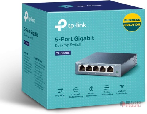 TP-Link TL-SG105 - High-Performance 5-Port Gigabit Ethernet Switch BULK - thumbnail image - Premier B2B Stocklot Marketplace