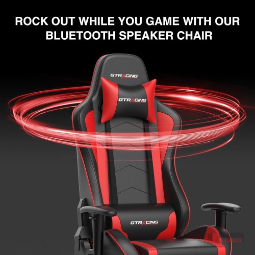 Bulk GTRACING Gaming Chair with Footrest and Bluetooth Speakers - Red" - thumbnail image - Premier B2B Stocklot Marketplace