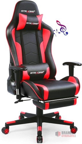 Bulk GTRACING Gaming Chair with Footrest and Bluetooth Speakers - Red" - thumbnail image - Premier B2B Stocklot Marketplace