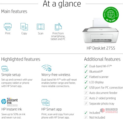 Stocklot - HP DeskJet 2755 All-in-One Inkjet Printer - Efficient and Reliable - thumbnail image - Premier B2B Stocklot Marketplace