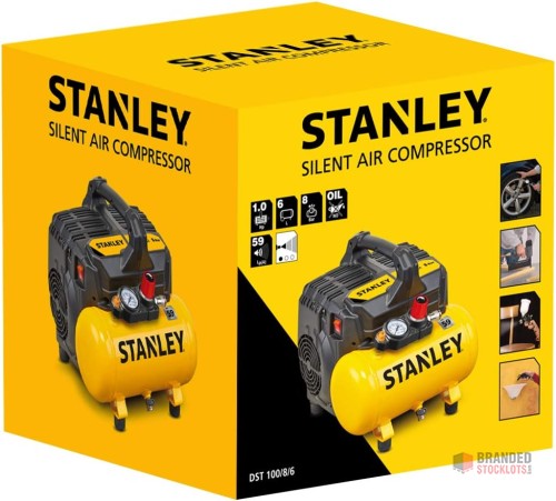 Stanley 100/8/6 Silent Air Compressor DST 100/8/6SI, 750 W, 230 V, Giallo - thumbnail image - Premier B2B Stocklot Marketplace