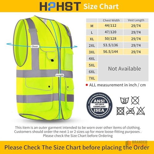 HPHST Safety vest for men - thumbnail image - Premier B2B Stocklot Marketplace