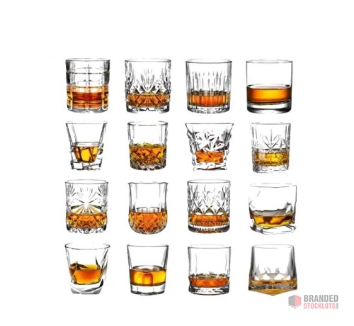 Diamond Design Crystal Whiskey Glasses - Elegant and Durable - thumbnail image - Premier B2B Stocklot Marketplace