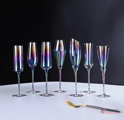 Luxury Electroplated Champagne Flute Glasses - Colorful and Elegant - Premier B2B Stocklot Marketplace