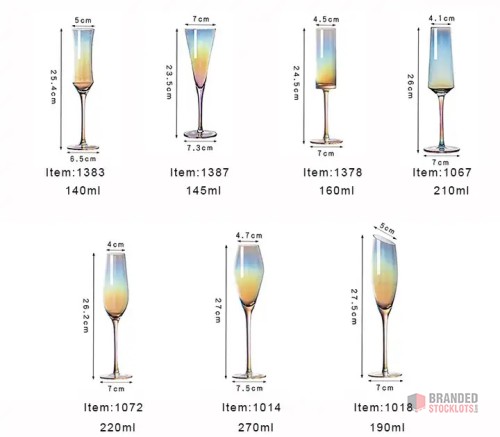 Luxury Electroplated Champagne Flute Glasses - Colorful and Elegant - thumbnail image - Premier B2B Stocklot Marketplace