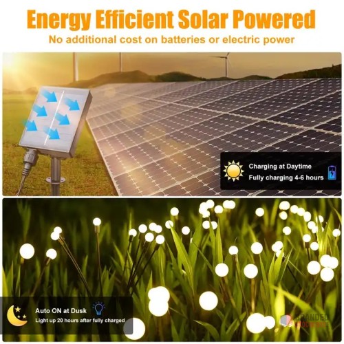 Solar Powered Garden Lights - Wind Sway, Waterproof, Starburst Design - thumbnail image - Premier B2B Stocklot Marketplace