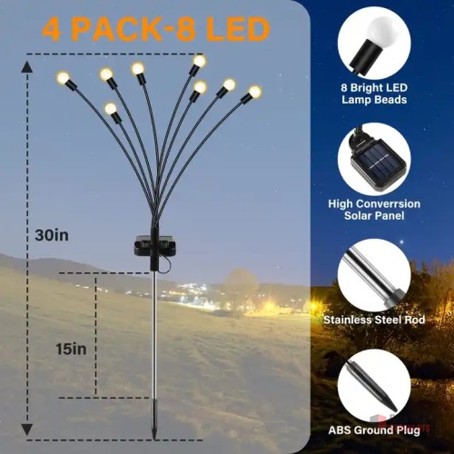 Solar Powered Garden Lights - Wind Sway, Waterproof, Starburst Design - thumbnail image - Premier B2B Stocklot Marketplace