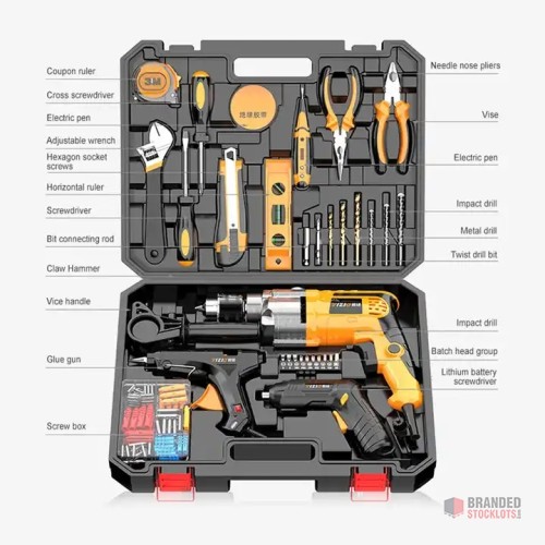 Multi-Function Home Hardware Tool Kit - Diverse & Practical - thumbnail image - Premier B2B Stocklot Marketplace