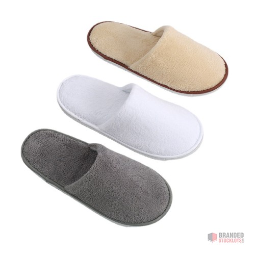 Premium Cotton Velvet Hotel Slippers - Bulk Orders for Personalized Spa Luxury - thumbnail image - Premier B2B Stocklot Marketplace