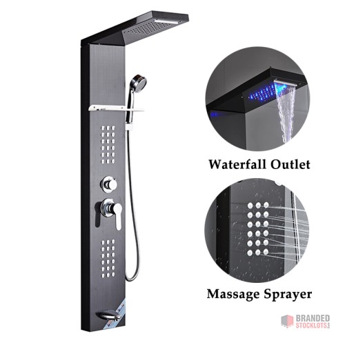 Premium Stainless Steel Wall Mounted Black Shower Column – Hotel's Modern Design - thumbnail image - Premier B2B Stocklot Marketplace