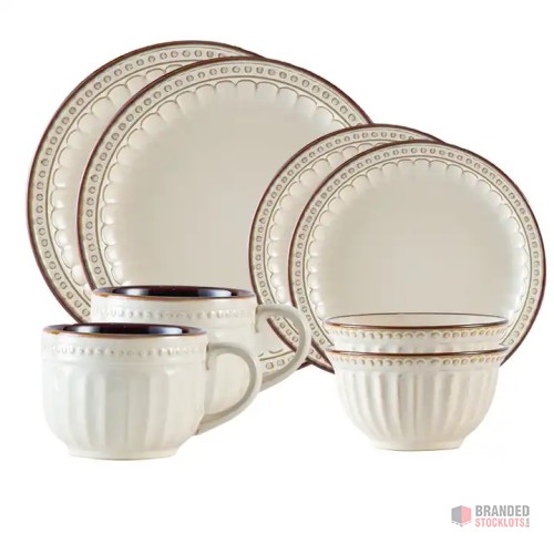 Elegant European Fine Ceramic 8-Piece Dinnerware Set - Bulk Supply - thumbnail image - Premier B2B Stocklot Marketplace