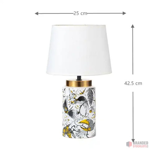 Elegant Avian" Classic Bird Pattern Ceramic Table Lamp - thumbnail image - Premier B2B Stocklot Marketplace