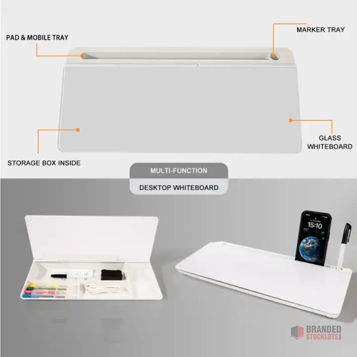 ClearSight" Portable Acrylic Glass Desktop Whiteboard - thumbnail image - Premier B2B Stocklot Marketplace