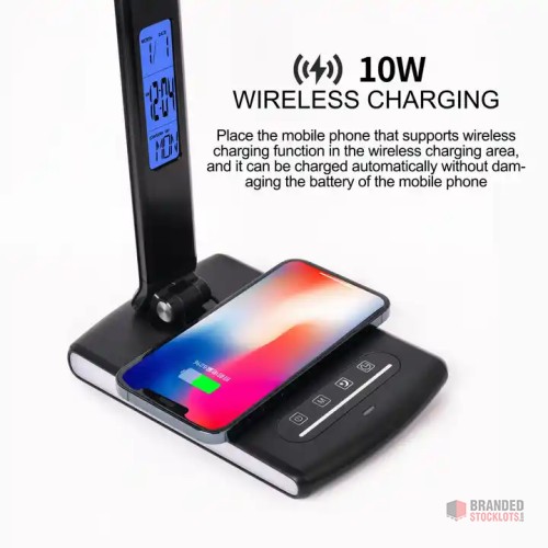 Modern LED Desk Lamp with Wireless Charger - thumbnail image - Premier B2B Stocklot Marketplace