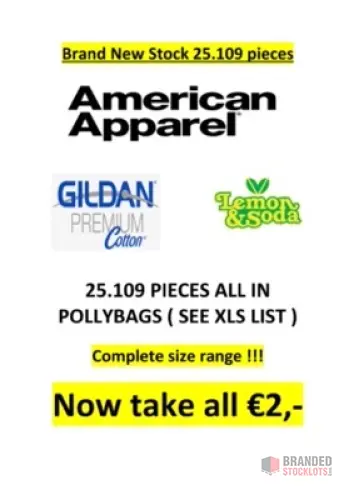 Wholesale Deal: 25,109 Pieces of Brand New American Apparel Clothing at €2 Each - thumbnail image - Premier B2B Stocklot Marketplace