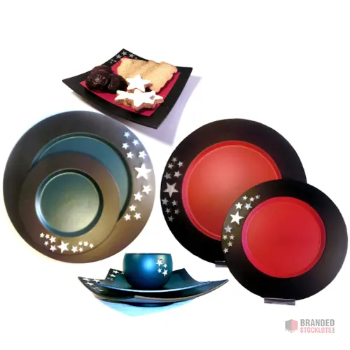 Festive Christmas Collection: Charger Plates, Underplates, Egg Cups, Bowls & Trays with Mother of Pearl Inlays - thumbnail image - Premier B2B Stocklot Marketplace