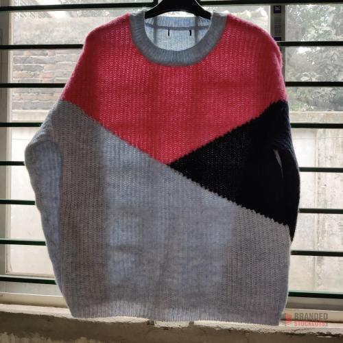 Ladies Round Neck Contrast Sweater - thumbnail image - Premier B2B Stocklot Marketplace