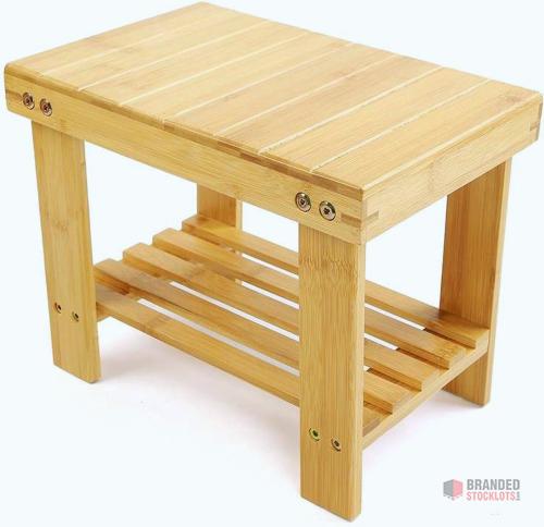 Bamboo Shower Stool, Side Table, Bamboo Bathroom Stool - thumbnail image - Premier B2B Stocklot Marketplace